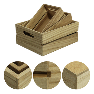 Fsc & BSCI mộc mạc lưu trữ THÙNG GỖ hộp, trang trại <span class=keywords><strong>Stackable</strong></span> giỏ gỗ container gỗ làm tổ Thùng - Product Image 5