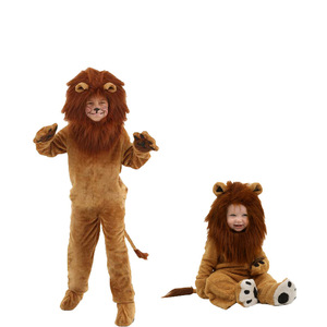 HP Cartoon <b>Lion</b> Halloween <b>Costume</b> <b>Adults</b> and Kids Cotton Jumpsuit for Family Party Performance Casual Dance Christmas Style - Product Image 2