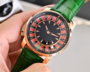 Reloj de Ruleta de Lujo Personalizado - Reloj de Pulsera para Hombre de Alta Calidad con Correa de Cuero Genuino, Elegante Movimiento Mecánico Automático - Product Image 4