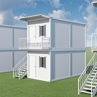 Maison modulaire préfabriquée en verre Appartements et condos Tailles standard 20 pieds et 40 pieds Construction de camps modernes Maisons en conteneur