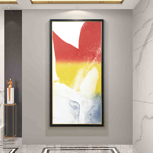 Stampa Decorativa di Lusso con Motivi Geometrici Astratti - Serie Colori Morandi, <span class=keywords><strong>Arte</strong></span> da Parete per Testiera Camera da Letto con Cornice <span class=keywords><strong>Sottile</strong></span> Dorata, Olio su Tela - Product Image 3