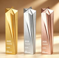 Trofeos Creativos Irregulares de Oro, Plata y Bronce 2026, Diseño Personalizado, Trofeo de Resina Bañado en Oro