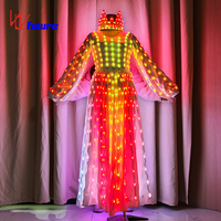 Robe de soirée LED lumineuse pour spectacle sur scène, fête, mariage, bal de promo, boîte de nuit, spectacle, costume lumineux pour femmes
