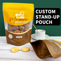 Sachet Doypack Personnalisé Imprimé avec Fenêtre Transparente et Fermeture Éclair pour Emballage Alimentaire de Noix, Noix de Cajou et Fruits Secs
