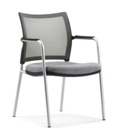 Chaise de bureau de conférence à 4 pieds en maille respirante confortable au design GS-1773 moderne pour la réception des visiteurs avec accoudoirs en PP