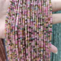 Haute qualité naturel arc-en-ciel Tourmaline 2.5mm facettes véritable pierre cubique coupe pierres précieuses brin perles pour la fabrication de bijoux
