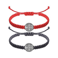 Grande Promotion Bracelet Ajustable Tressé en Alliage Vintage Vierge Marie Catholique Bijoux Religieux Catholiques Fournitures Cadeaux