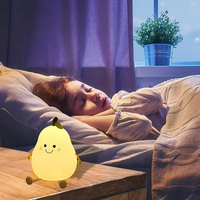 Lampe de nuit en silicone LED Super Squishy à intensité variable pour chambre d'enfant Lampe à poire rechargeable USB à commande tactile Lampe 7 couleurs