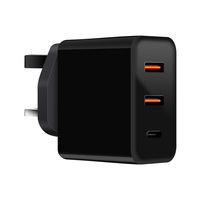Chargeurs Muraux USB-C Super Rapides 65W (PD, QC3.0, PPS, GaN) à Prix Abordable pour Téléphones Samsung et iPhone – Modèle UK 3 Broches en Gros