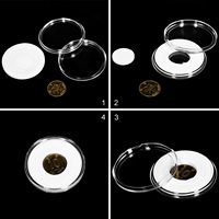 Boîte de rangement ronde en plastique de 41mm PS argent Eagle Bullion Capsules de pièces de quartz US avec joint en mousse (19/20/22/25/27/30/39/41mm)