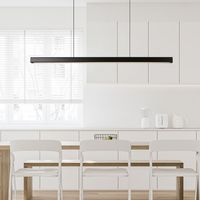 Lampe suspendue italienne moderne de luxe noire à hauteur réglable, lustre de plafond minimaliste long, installation facile, salle à manger, cuisine