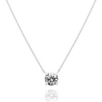 Nouveau à la mode Simple 18K plaqué or CZ Dainty Solitaire collier ras du cou diamant Zircon cristal collier pour les femmes