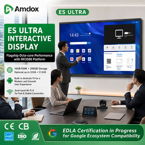Tableau blanc interactif numérique tout-en-un Amdox Ultra 65/75/86/98 pouces 4K, écran LCD intelligent, cadre en aluminium plat, 48MP AI Ultra - Product Image 1