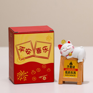 Figurita de gato de la suerte, soporte para tarjetas de resina, soporte para notas de mesa de estilo de dibujos animados en blanco, para restaurante, Bar, exhibición de pedidos y menús - Product Image 4