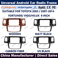 Cadre audio de voiture en gros pour TOYOTA FORTUNER/ VIGO/ HILUX 2005 et 2007-2014, cadre de panneau stéréo pour autoradio Android