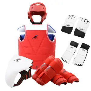 Taekassistdo conjunto de cinco peças, conjunto de luvas para capacete armadura kickboxing, equipamento protetor de cabeça