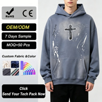 Hoodie Unisex Berat Bahan Polyester/Katun Kasual Oversize Bernapas Desain Saku Solid Streetwear