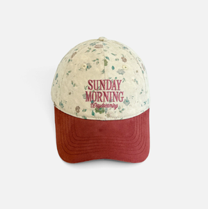 Casquette de baseball vintage à fleurs brodée, casquette snapback bicolore, casquette en coton vieilli rétro pour la protection solaire estivale - Product Image 5