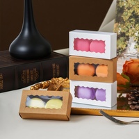 Boîte à dessert en papier de haute qualité avec poignée et fenêtre transparente pour emballages à emporter de beignets, pâtisseries et produits de boulangerie