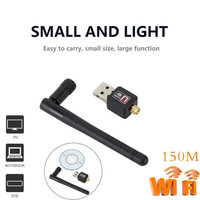 Adaptador WiFi LC 150Mbps USB2.0 RT5370 con antena de 2dBi y soporte IEEE 802.11b/g/n para ordenador y TV Box