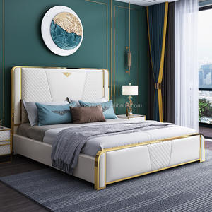 Venta al por mayor de muebles modernos para el hogar de lujo ligero rey suave marco de la <span class=keywords><strong>cama</strong></span> de almacenamiento Base de metal de madera <span class=keywords><strong>cama</strong></span> giratoria de tamaño <span class=keywords><strong>doble</strong></span> conjunto de dormitorio - Product Image 1