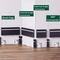 Échantillon gratuit de profil de plinthe en aluminium avec bande LED cachée décorative brossée pour mur