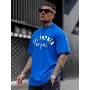 JX Summer Men Cotton T-Shirt California West Coast Tops Tees Fashion Letter Camiseta Short Sleeve Clothing Harajuku Streetwear