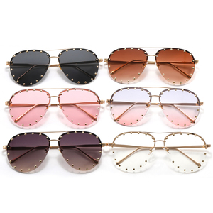 Cool Fashion Stage Bar <strong>Party</strong> Sunglasses New SteamPunk Style Gold Metal Frame Sun <strong>Glasses</strong> with Rivet Detail - Product Image 6