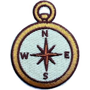 Compass Embroidery Patch 3 Inches Iron On Sew On Travel <b>Applique</b> For Bags Decorative Patch - Product Image 1