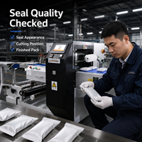 Machine d'emballage automatique de sacs pour articles de première nécessité, enveloppeuse horizontale avec système de scellage à couteau rotatif