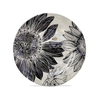 Let It Bee Fleur et Vigne Bambou Mélamine Plastique Vaisselle Lot de 4 Assiettes Passe au Lave-Vaisselle Intérieur Extérieur Rond Violet