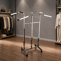 Porte-vêtements chromé à six bras