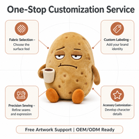 Boneka Kentang Plush OEM Custom Cangkir Kopi Lucu Boneka Isi Lembut Hadiah Unik Bersertifikat EN71 untuk Hadiah Anak-Anak Dekorasi Rumah Grosir