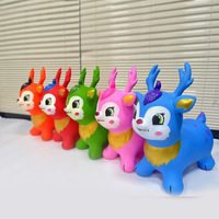 Caballo Saltador Inflable para Niños, Juguete de PVC con Diseño de Ciervo de Dibujos Animados, Grueso y Seguro, para Edades de 0 a 24 Meses