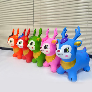 Cheval <span class=keywords><strong>sauteur</strong></span> gonflable pour enfants, <span class=keywords><strong>animal</strong></span> en PVC, dessin animé, faon mignon, jouet à chevaucher, épaissi et sûr, âges 0-24 mois - Product Image 3