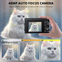 Kamera Putih 4K dengan 48MP & 180 °   Desain Kamera Kompak Layar Lipat untuk Fotografi YouTube