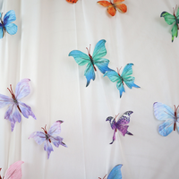 Mini papillons en soie colorés, vente chaude, pour décoration murale de mariage ou de Saint-Valentin, artificiels, en gros