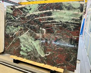 Pierre <span class=keywords><strong>de</strong></span> Quartzite Brésilienne <span class=keywords><strong>Moulin</strong></span> <span class=keywords><strong>Rouge</strong></span> Marbre Vert Veines Poli Grande Dalle Villa Moderne Design Intérieur Personnalisé - Product Image 4