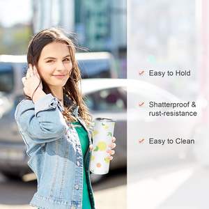 Vaso de Acero Inoxidable con Logotipo Personalizado, Vaso de Doble Pared para Sublimación con Pajita para Café, Leche y Té - Product Image 5