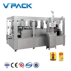 Carbonated Drinks Machine Automatic Carbonated Drink Canning Production Line/Full Set Pepsi Soda Cola Aluminum Can Beverage Filling Sealing 2 In 1 Machine