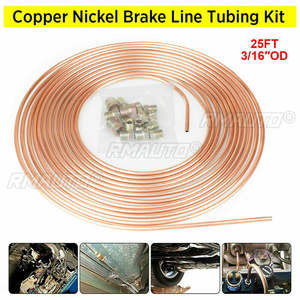 Tuyau enroulé de 25 pieds (7,62 m) de diamètre extérieur 3/8'' (9,5 mm) et 3/16'' (4,76 mm) en cuivre nickelé/zingué pour frein, tube de remplacement antirouille - Product Image 1