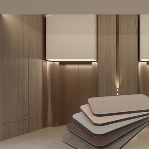 Panel de pared de entretenimiento, panel de pared de chapa de madera de carbón de bambú de cristal de carbono a prueba de humedad para apartamento - Product Image 1