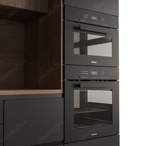 Nero laccato opaco armadio da <span class=keywords><strong>cucina</strong></span> Set completo Soft Close <span class=keywords><strong>cucina</strong></span> di alta qualità <span class=keywords><strong>con</strong></span> isola design moderno pannello rubinetto in legno - Product Image 5