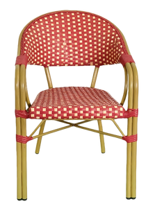 Chaises de bistrot françaises rouge bordeaux empilables, chaises de patio françaises de style <span class=keywords><strong>parisien</strong></span> pour l'extérieur, chaises à bras pour <span class=keywords><strong>restaurant</strong></span> - Product Image 6