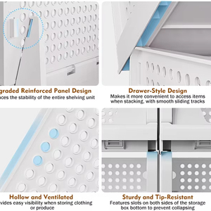 Organisateur de tiroir en plastique de haute qualité pour la cuisine, la salle de bain, le bureau, rangement, économie d'espace, boîte de rangement perforée - Product Image 4