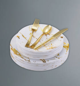 Пластиковая посуда, одноразовая многоразовая тарелка для ресторана с горячим штампом - Product Image 4