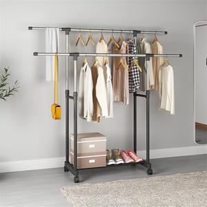 Porte-manteau rétractable moderne en métal sur pied, mobile, pour salon - Product Image 1