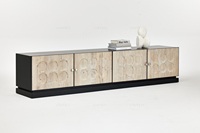 Mueble vintage nórdico minimalista, aparador, soporte de TV, mueble para sala de estar