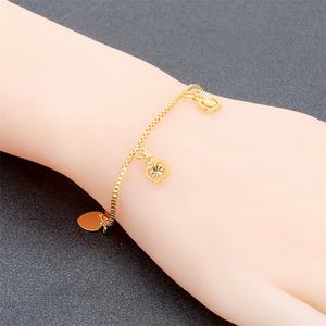 Bracelet en laiton plaqué or 24 carats pour femme JXX, design simple, bijoux avec breloque en cuivre - Product Image 5