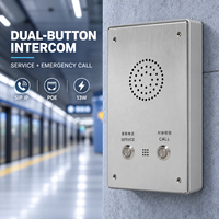 Boutons d'appel et de service indépendants en métal brossé, mains libres, PoE DC pour banques, campus, métros, stations d'assistance SIP VoIP